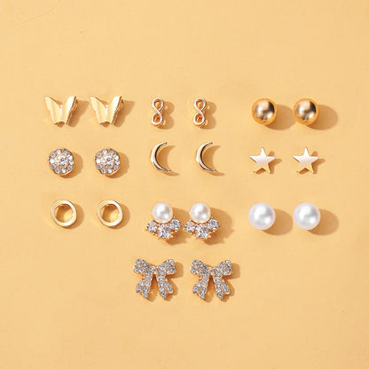 Crystal Heart Stud Earrings