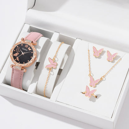 Butterfly Leather Strap  WristWatch