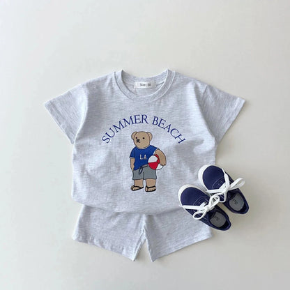 Set Toddler Cartoon Bear T-shirt+Shorts