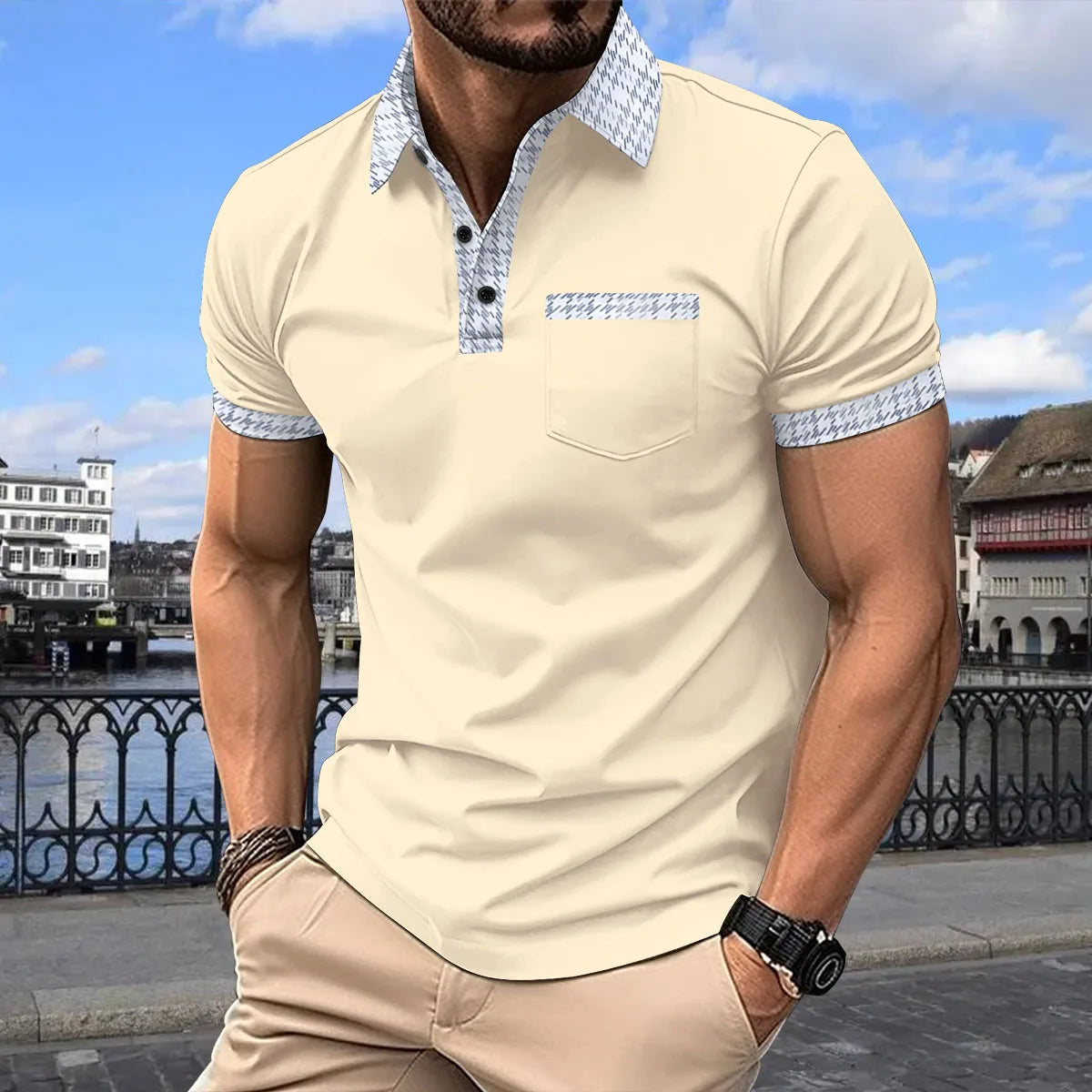 Men's Casual Short-Sleeved Polo Shirt