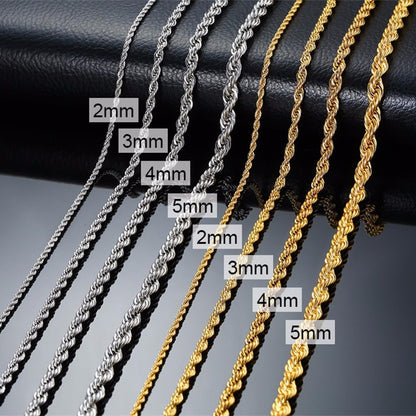 Minimalist Twist Rope Chain Necklace