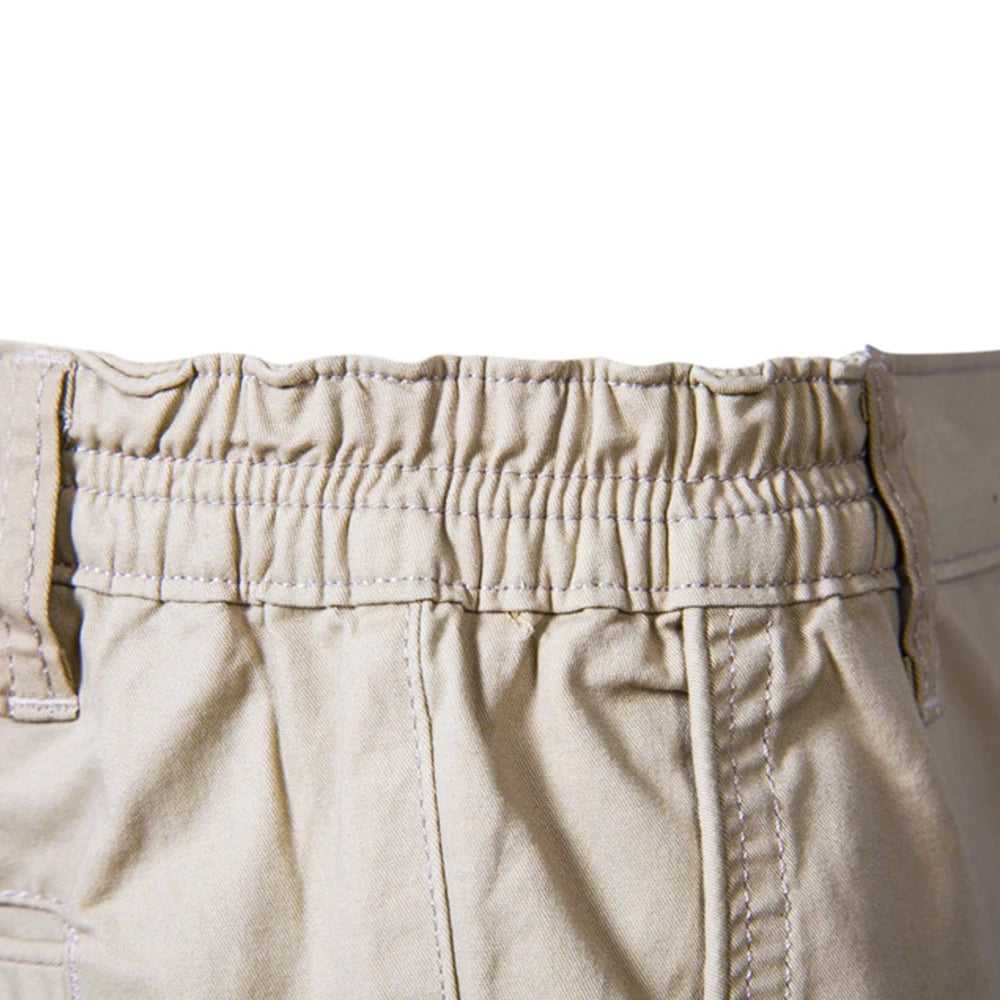 Men Cotton Knee Length Solid Beach Shorts