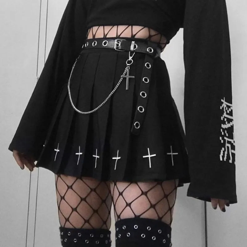 Black High Waist Mini Skirt