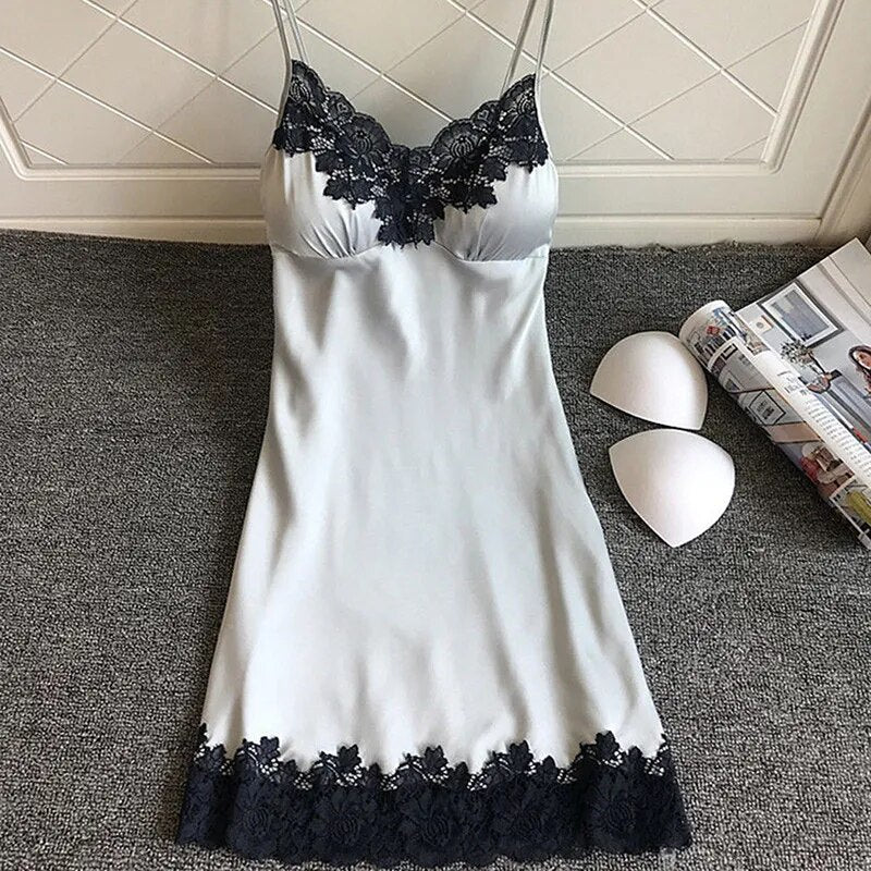 Lace Patchwork Mini Night Dress