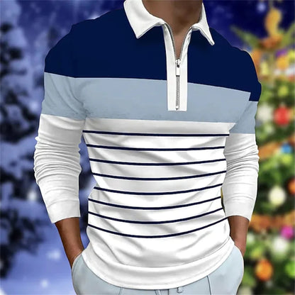 Men's Classic Striped Polo Shirt