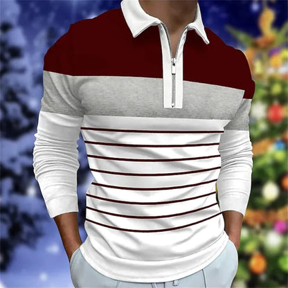 Men's Classic Striped Polo Shirt