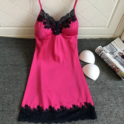 Lace Patchwork Mini Night Dress