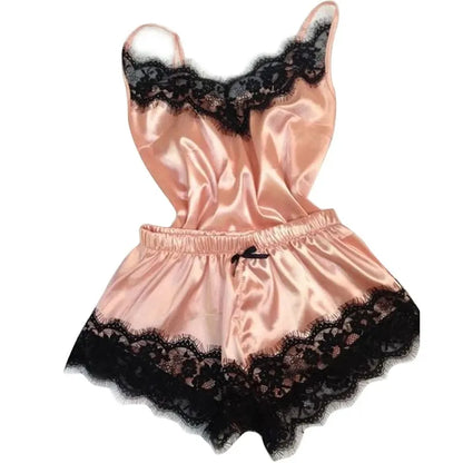 Suit Fashion V-Neck Stretch Satin Babydoll