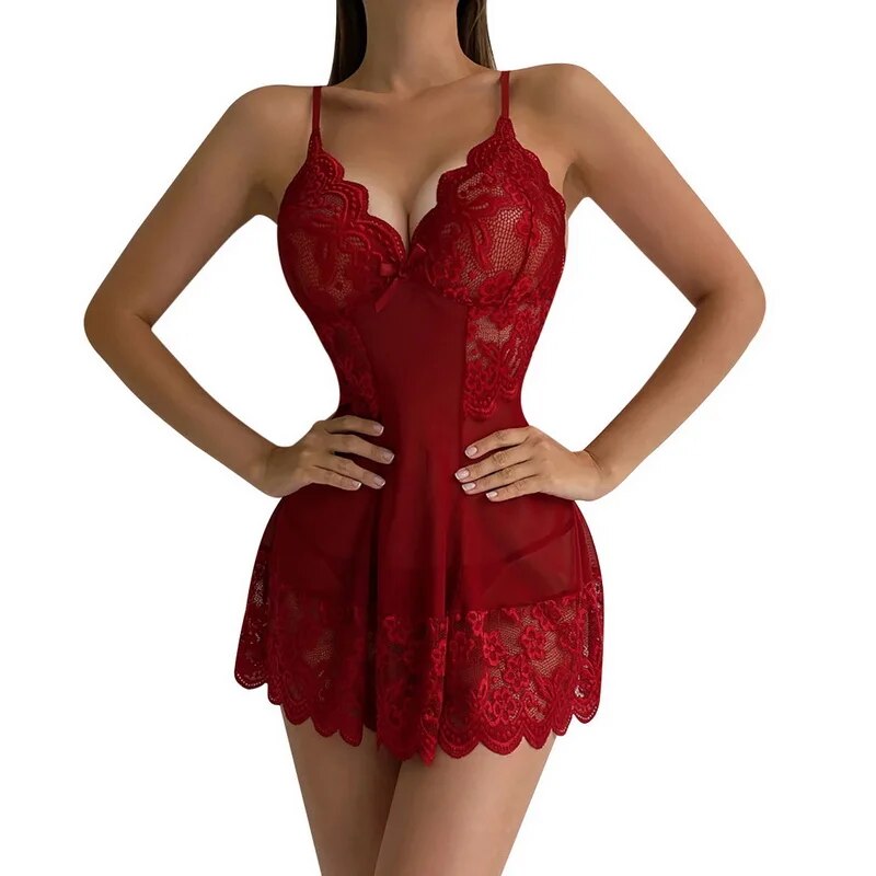 Set Lace Short Nightdress