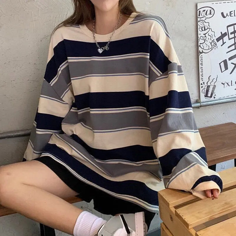 Hoodies Striped Oversized Sweatshirt