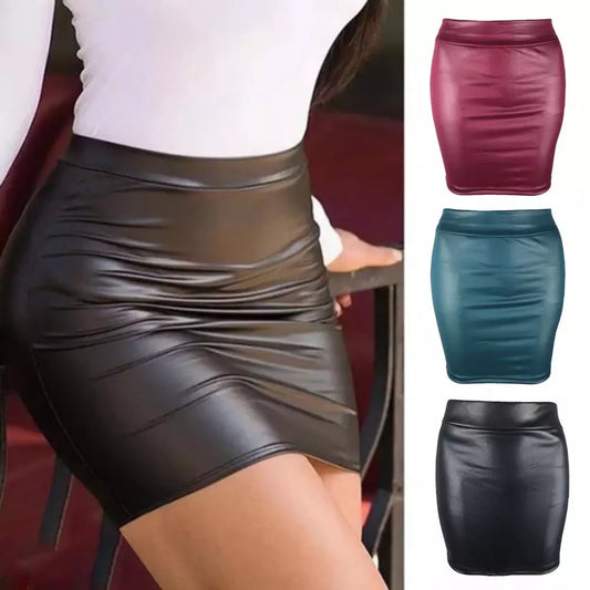 High Waist Slim Fit Skinny Matte Faux Leather