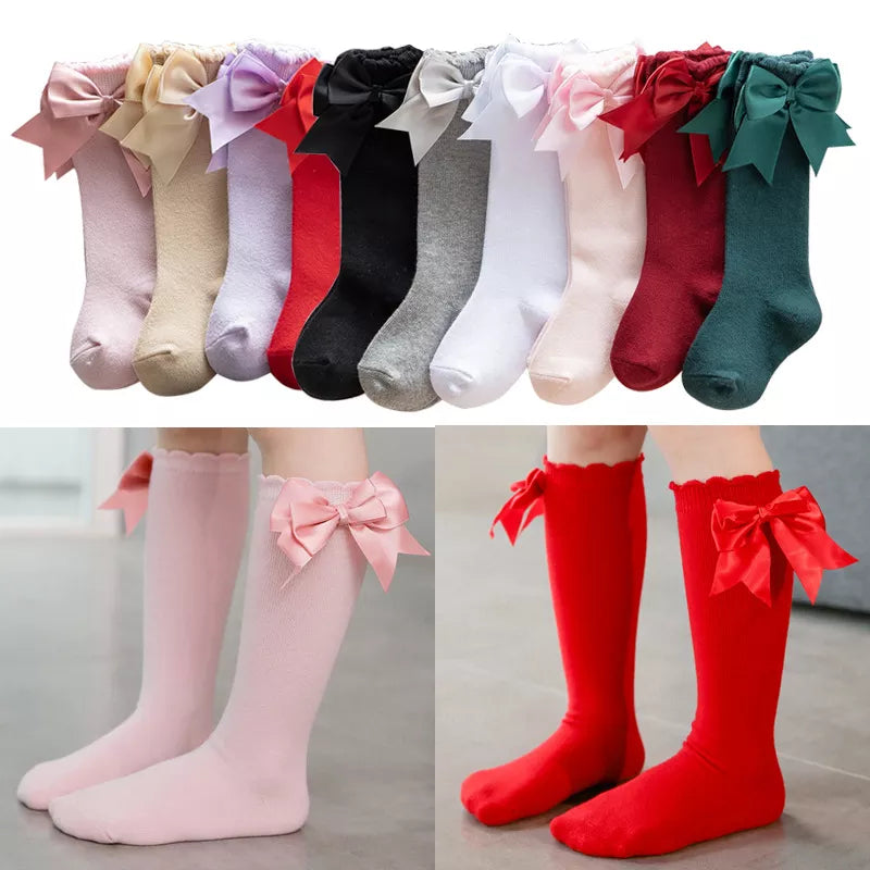 Kids Knee High Socks with Bow