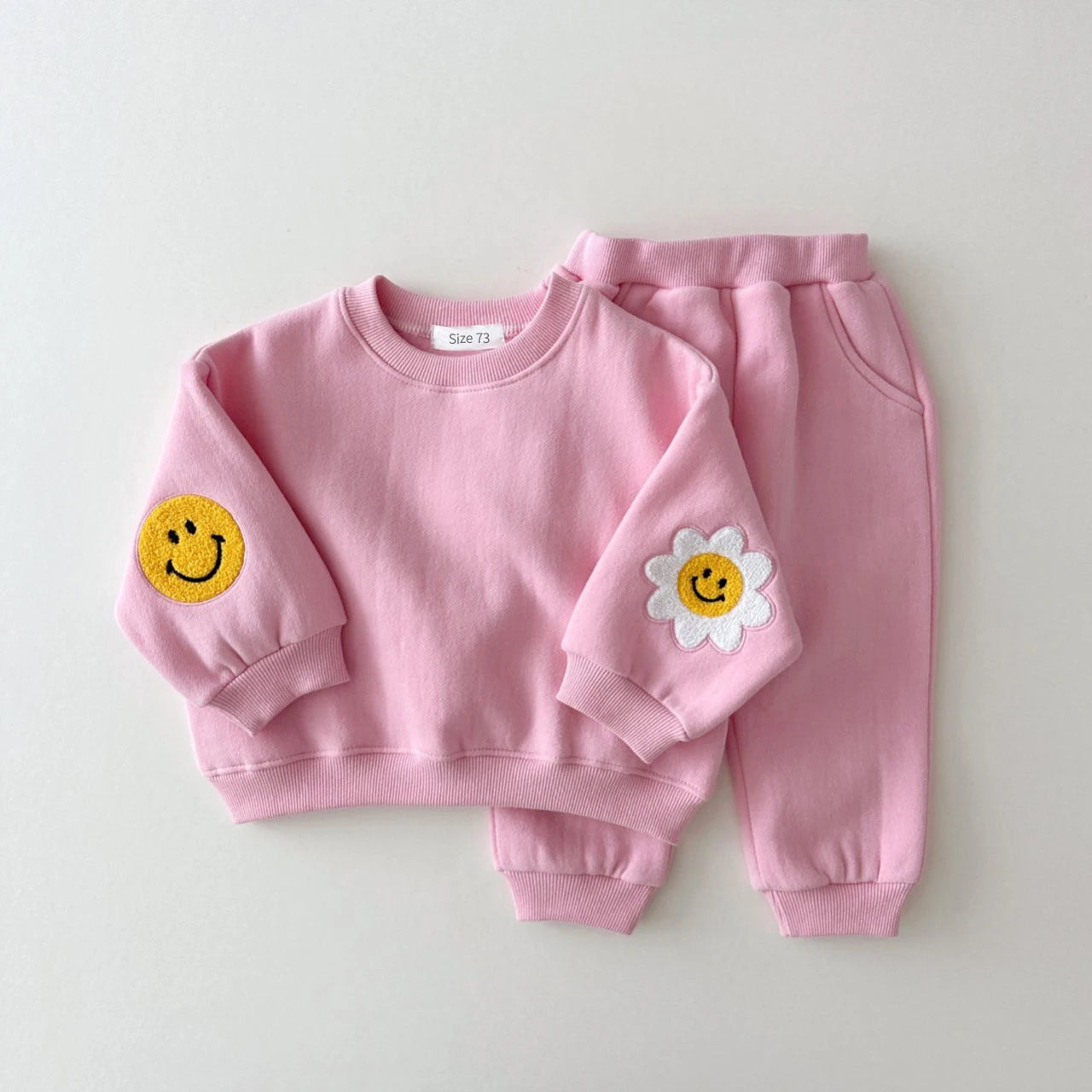 Embroidery Thicken Fleece Sweatshirt + Pant Baby Boy Tracksuit