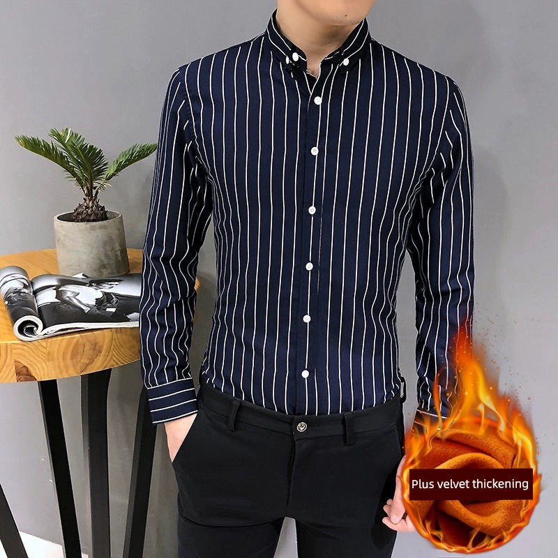 Long-Sleeved Men's Striped Shirt