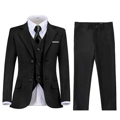 Boys Black Navy Slim Fit Suits