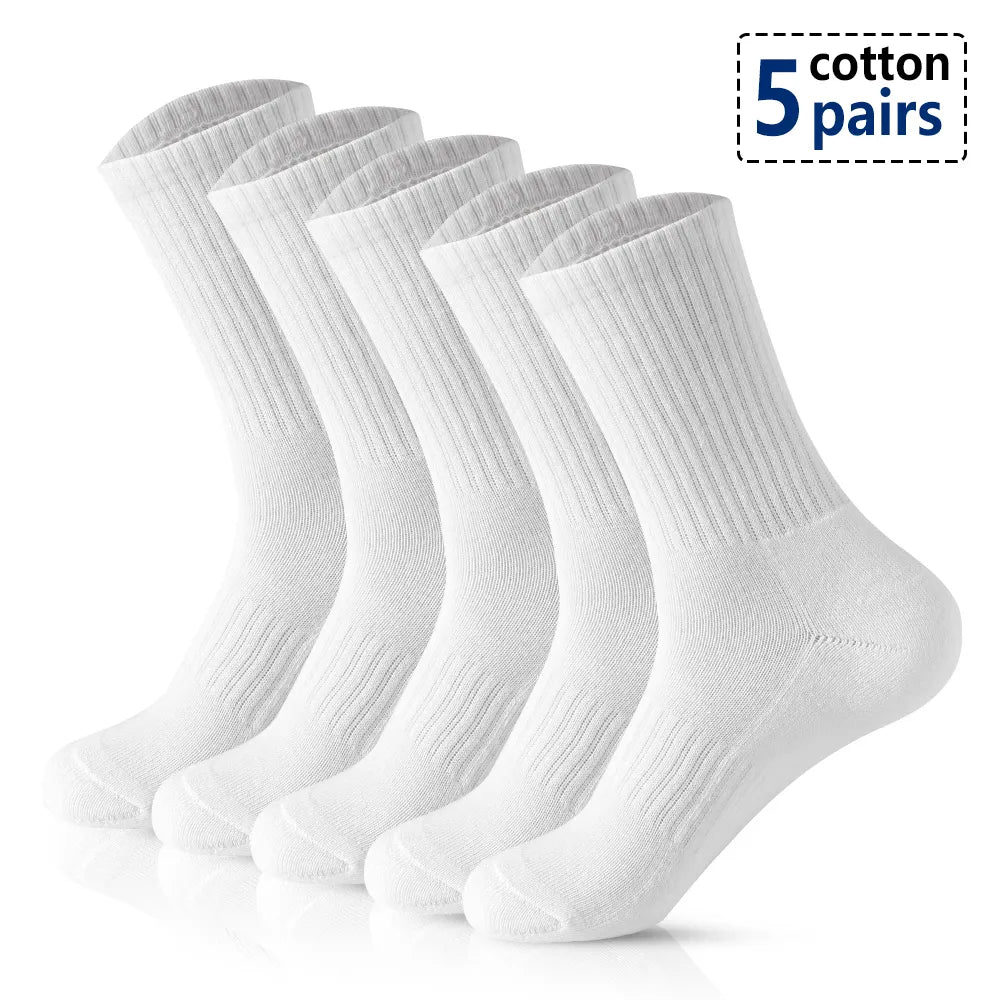 5 Pairs Cotton Breathable Long Socks