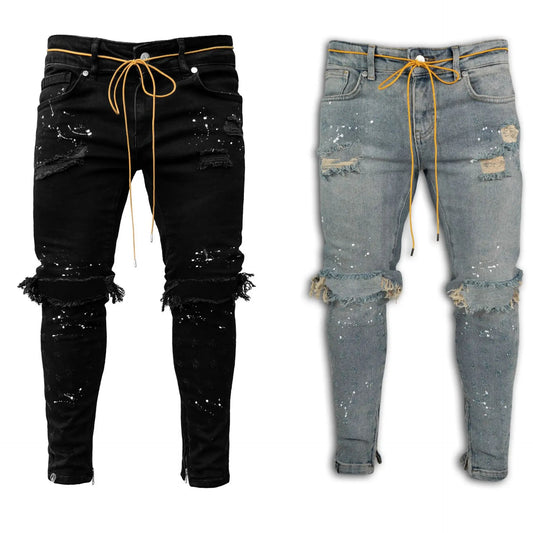 Ripped Paint point men Jeans