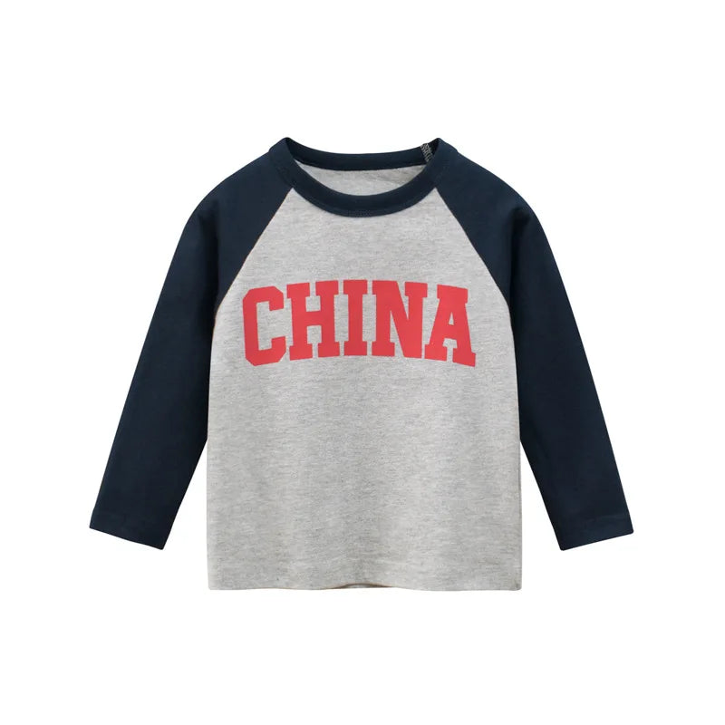 Letters Rugby Print Cotton Kids T-shirt