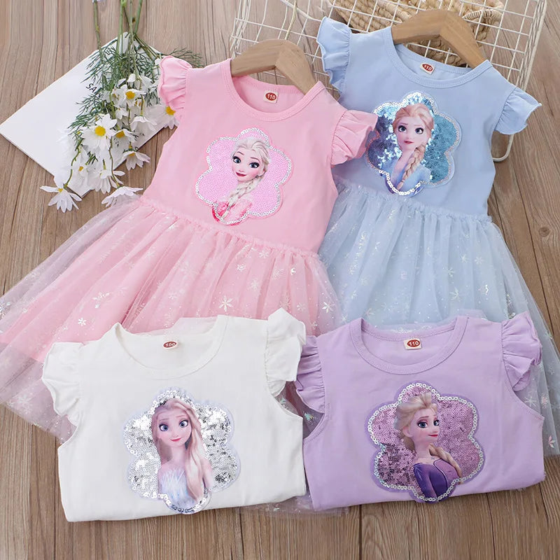 Frozen Elsa Party Baby Dresses for Children Clothing