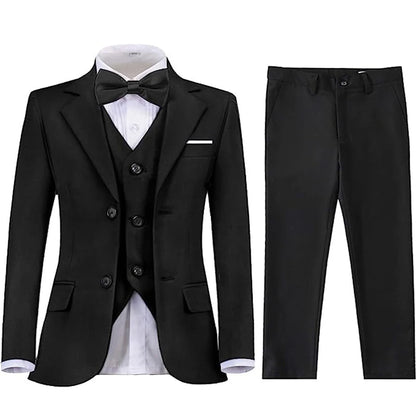 Boys Black Navy Slim Fit Suits