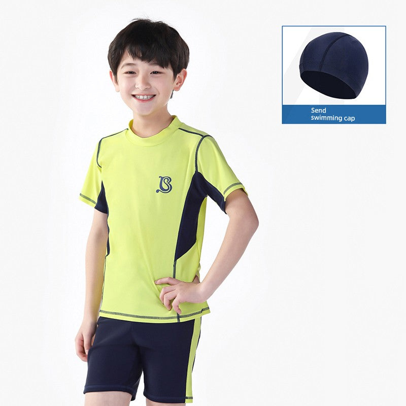 Anti-Sunburn Quick Dry Separates Swim Trunks Set