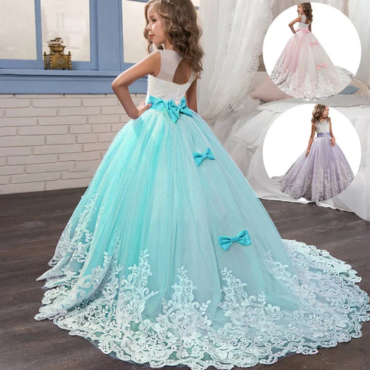 Girls Lace Long Prom Gowns