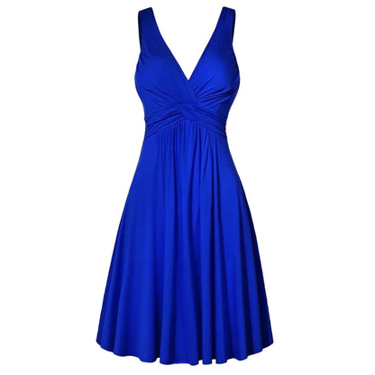 Plus Size Sling Pleated Slim Flare Skirt Dresses