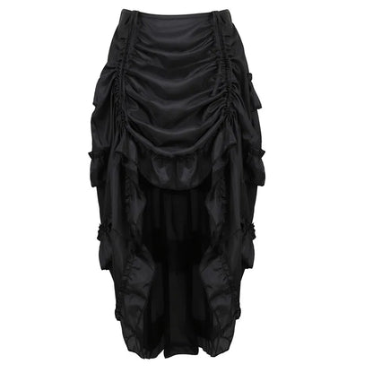 Gothic Irregular Shirring Pleated Party Maxi Long Skirt