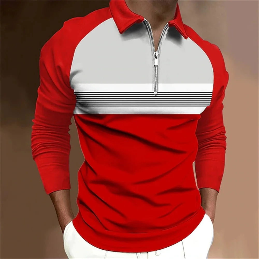 Men's Classic Striped Polo Shirt