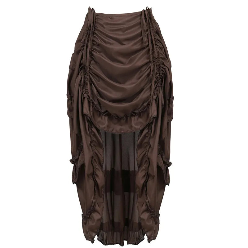 Gothic Irregular Shirring Pleated Party Maxi Long Skirt