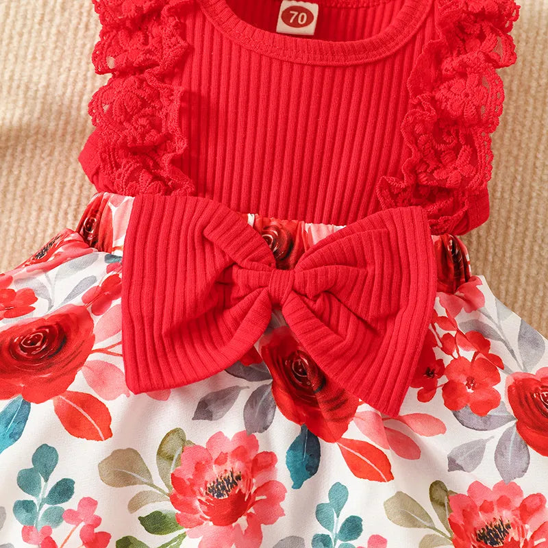 2pcs Infant Baby Girls Romper Dress