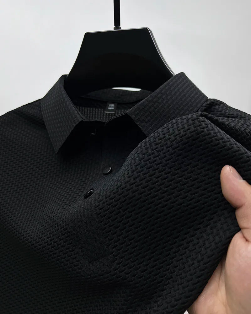 High-end ice silk elastic Polo shirt