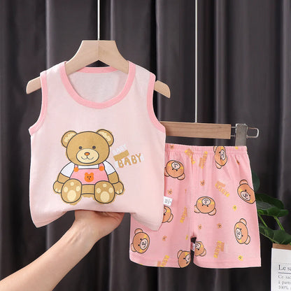 2PCS Children  Cotton T-Shirt and Shorts