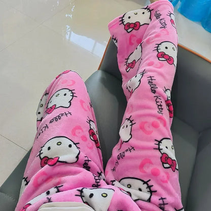 Kitty Coral Fleece Pajama Pants
