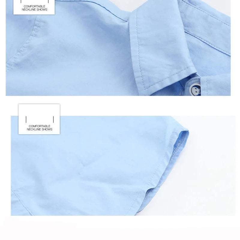 Long Sleeve  Cotton Solid White Shirt