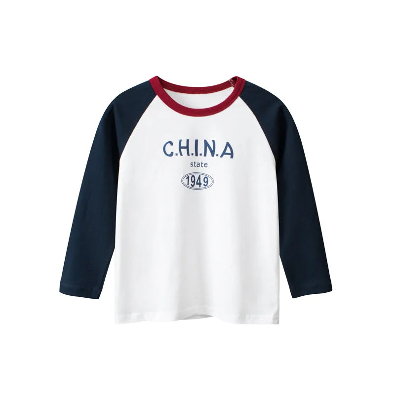 Letters Rugby Print Cotton Kids T-shirt