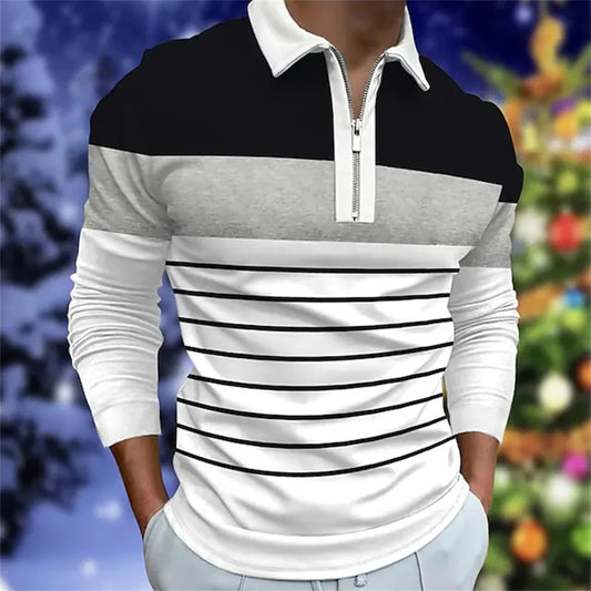 Men's Classic Striped Polo Shirt