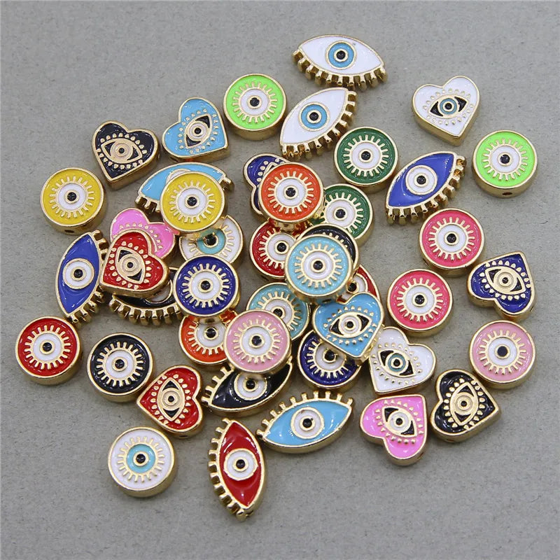 6pcs/lots Boho Style Cute Eye Charms Beads
