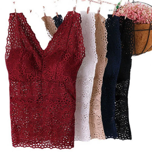 Lace Long Bra Crochet Vest Inside Wear