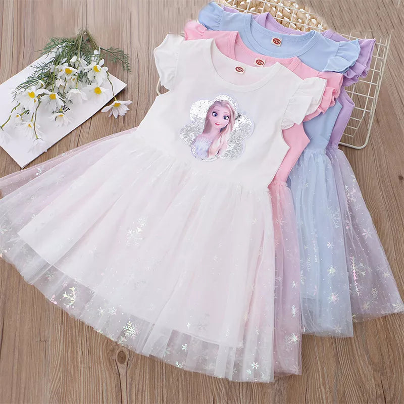 Frozen Elsa Party Baby Dresses for Children Clothing