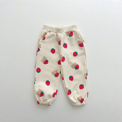 Strawberries Pullover Tops + Cotton Sweatpants