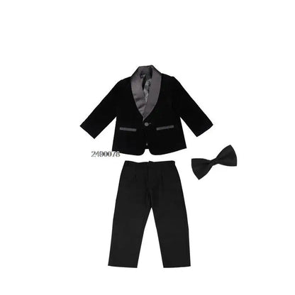 Boys Velvet Jacket Pants Suit