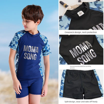 Anti-Sunburn Quick Dry Separates Swim Trunks Set