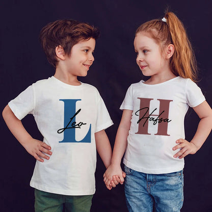 Kids Personalised Name Initial T-shirt