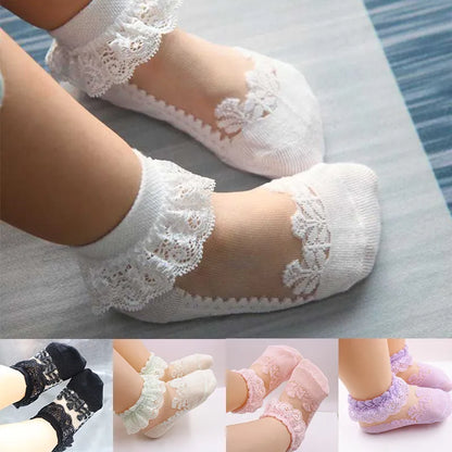 Lace Flower Mesh Socks