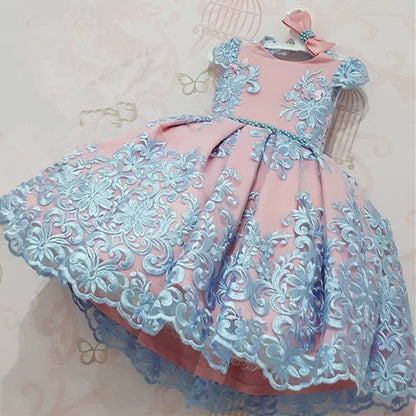 Bow Mesh Party Gown 4-10 Year