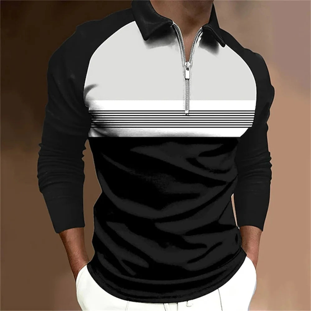 Men's Classic Striped Polo Shirt