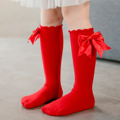 Kids Knee High Socks with Bow