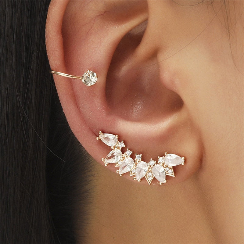 NO Piercing Crystal Rhinestone Earrings