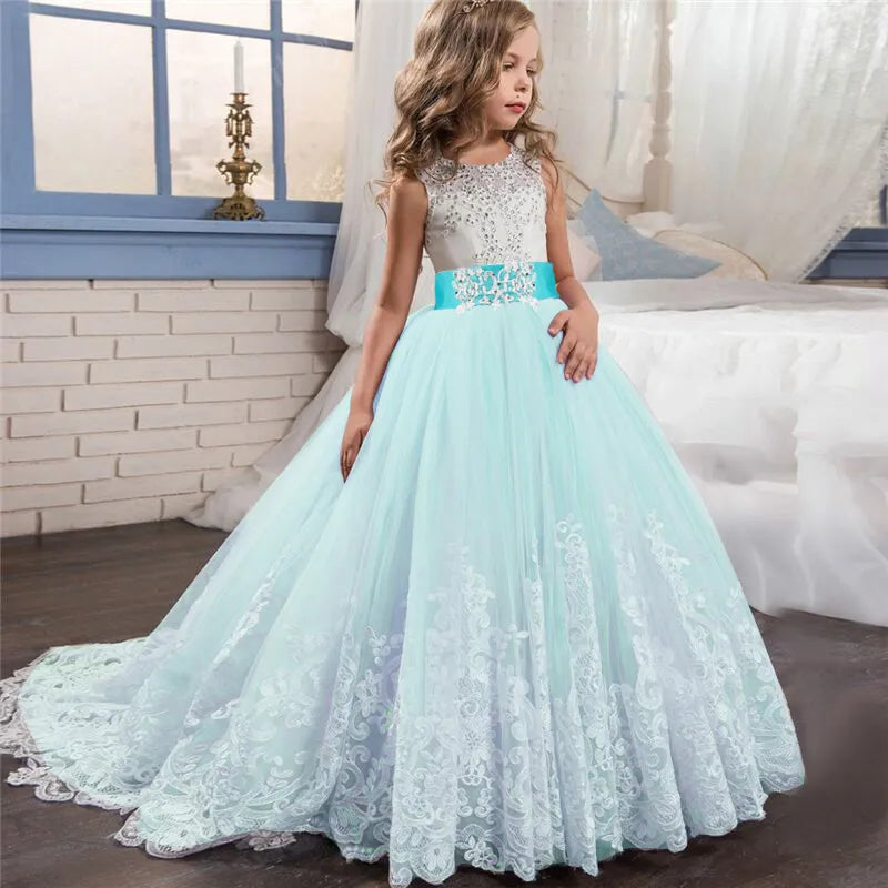 Girls Lace Long Prom Gowns